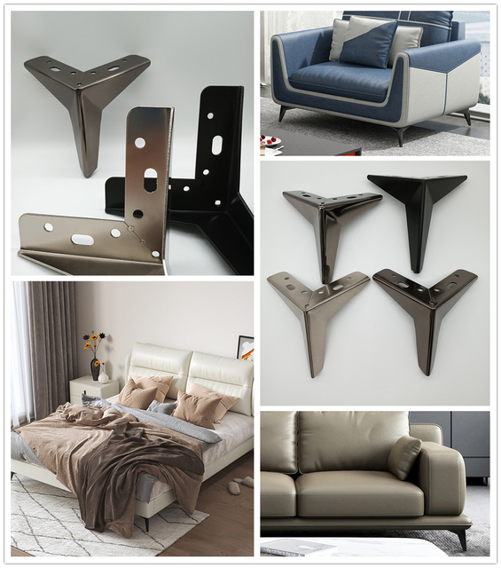 Factory Custom Luxury Metal Metallic Chrome Bed Sideboards Feet Furniture Cabinet Sofa Legs