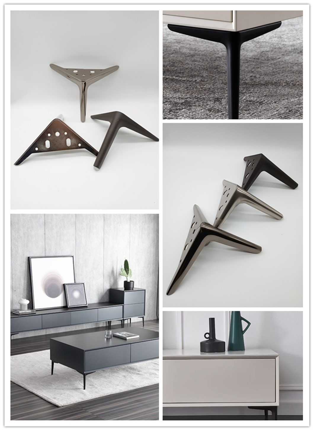 Furniture Hardware Accessories Metal Plating Polishing Sofa Legs Bed Foot Chair Feet Iron Leg
